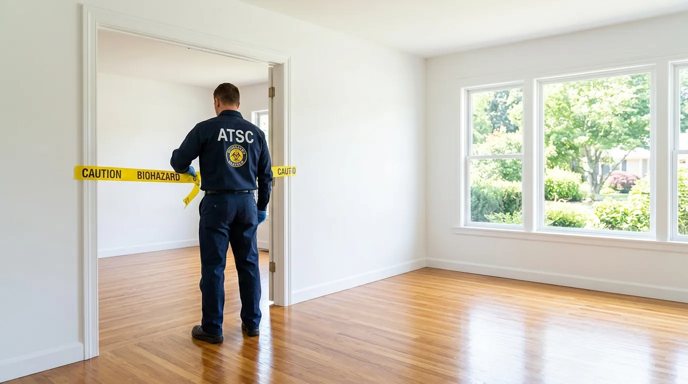 Certified biohazard cleanup crew performing Decomposition Cleanup in Woonsocket